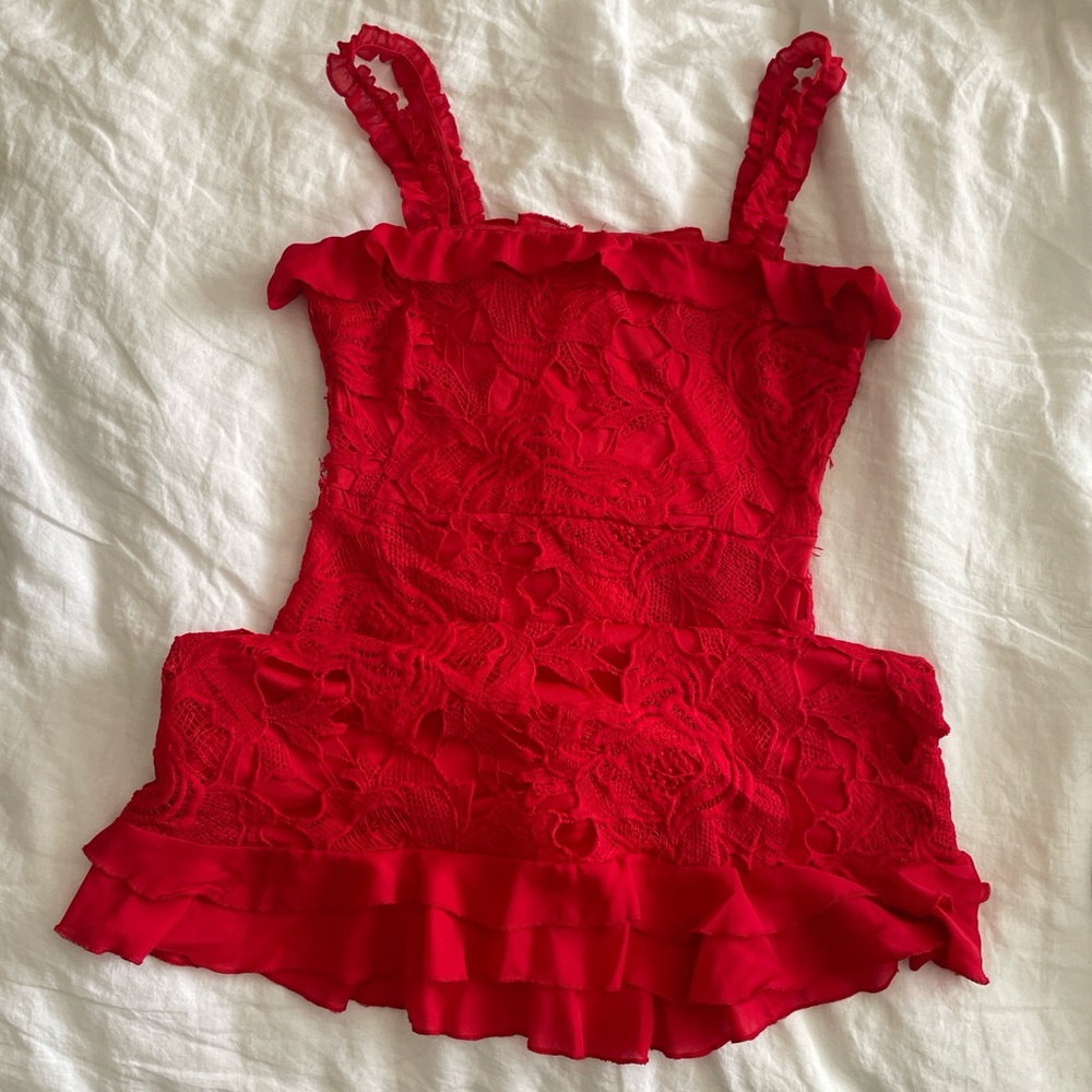 Lulus red lace dress